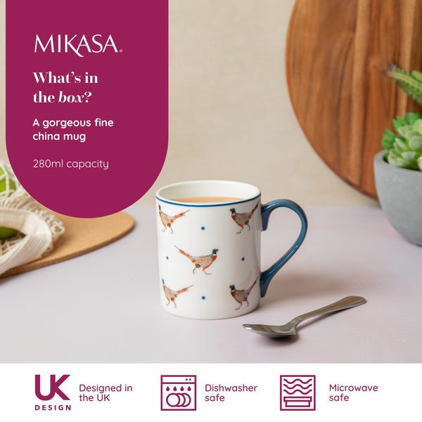 Mikasa Pheasant Straight-Sided Porcelain Mug, 280ml image 9