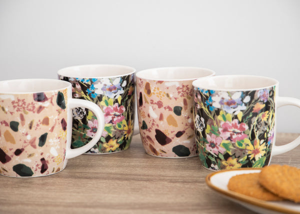 KitchenCraft Terrazzo Floral Mugs - Set of 4 image 2
