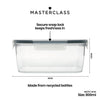 MasterClass Eco-Snap 800ml Recycled Plastic Food Storage Container - Rectangular