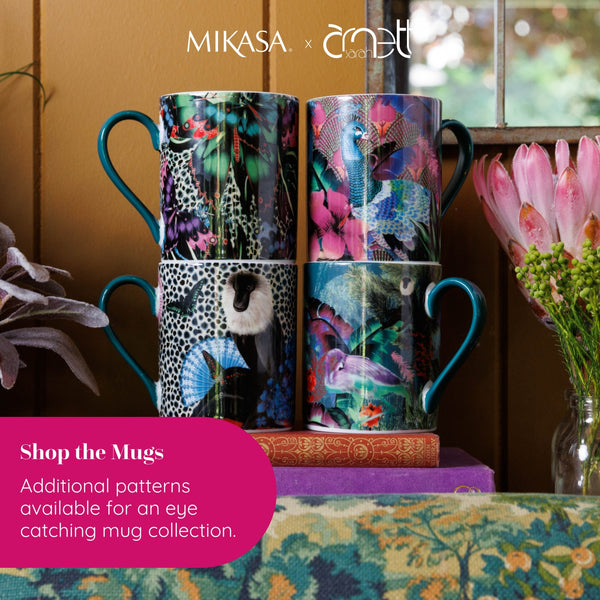 Mikasa x Sarah Arnett Porcelain Mug with Peacock Print, 350ml image 11