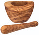 3pc Italian Cooking Set with Pestle & Mortar, Olive Wood Salad Servers and Olive Wood Serving Board