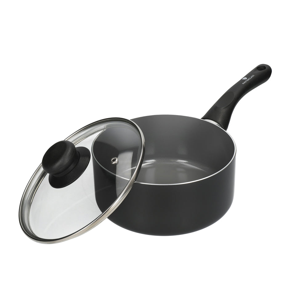 MasterClass Can-to-Pan 18cm Ceramic Non-Stick Saucepan with Lid, Recycled Aluminium