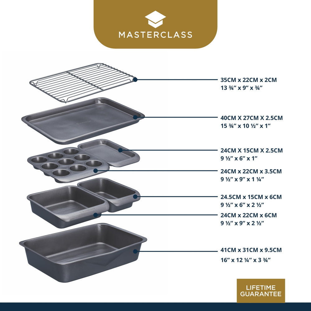 MasterClass Smart Space Seven-Piece Stacking Non-Stick Baking & Roasting Set