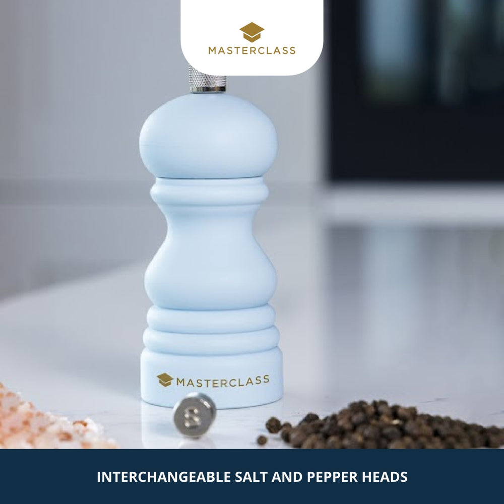 MasterClass Sky Blue Salt/Pepper Mill With Interchangeable Cap, Ceramic 12cm