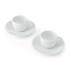 Mikasa Chalk Set of 2 Porcelain Espresso Cups and Saucers, 90ml, White image 3
