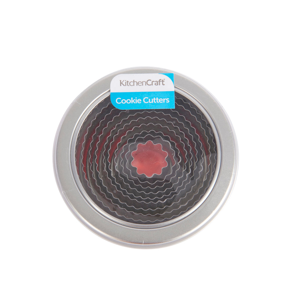 KitchenCraft Eleven Fluted Cutters With Metal Storage Tin