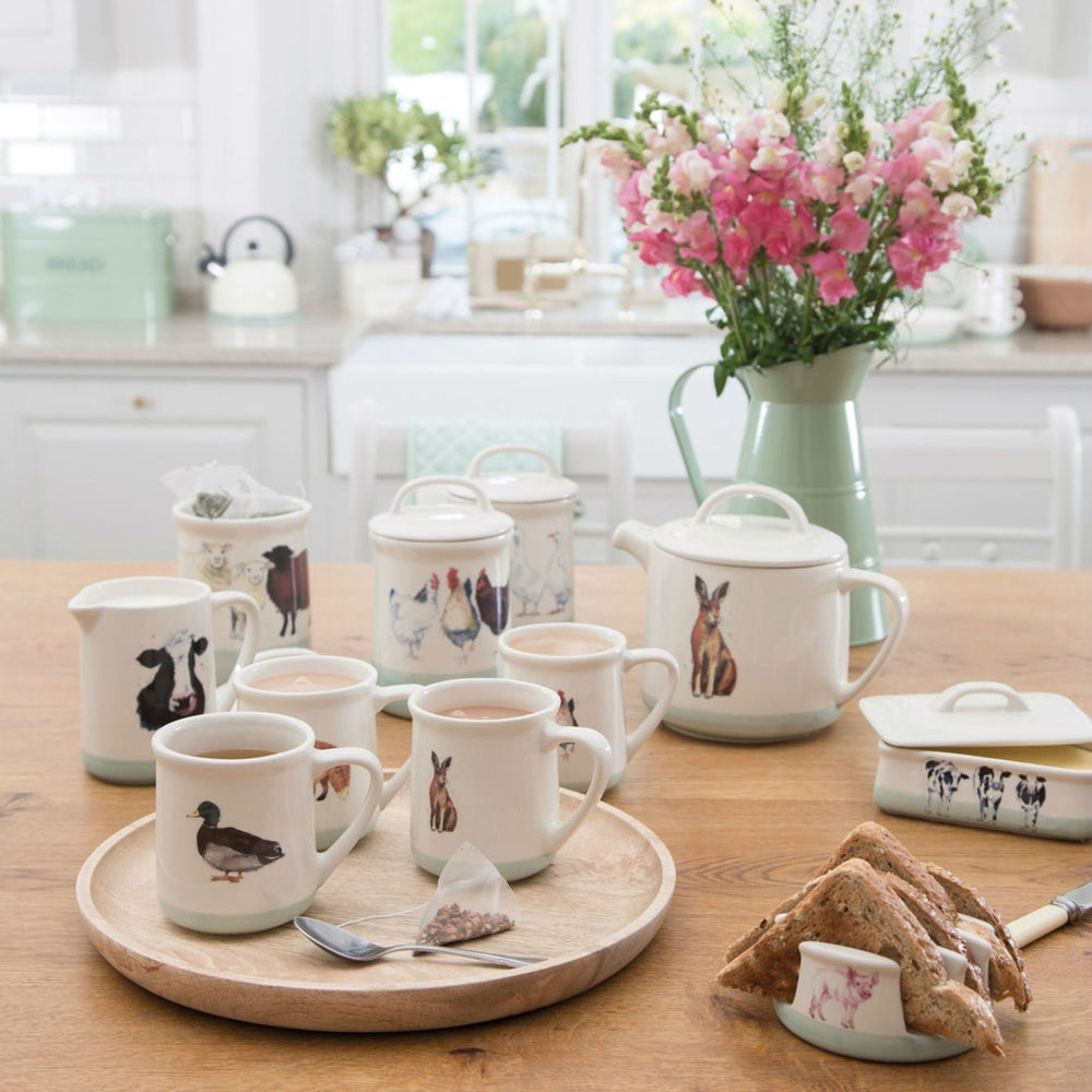 Apple Farm Stoneware Cow Milk Jug