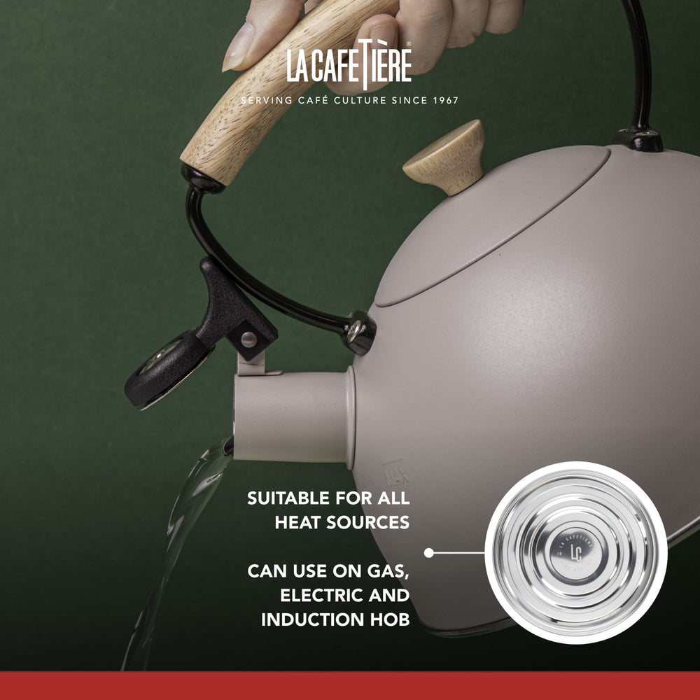 La Cafetière Latte Whistling Kettle with Wooden Handle, 1.6L