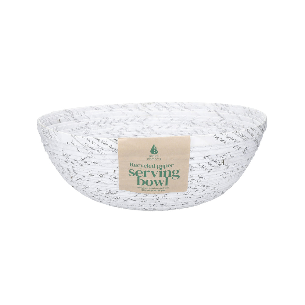Natural Elements 30cm Reusable Fruit Bowl, Biodegradable Recycled Paper