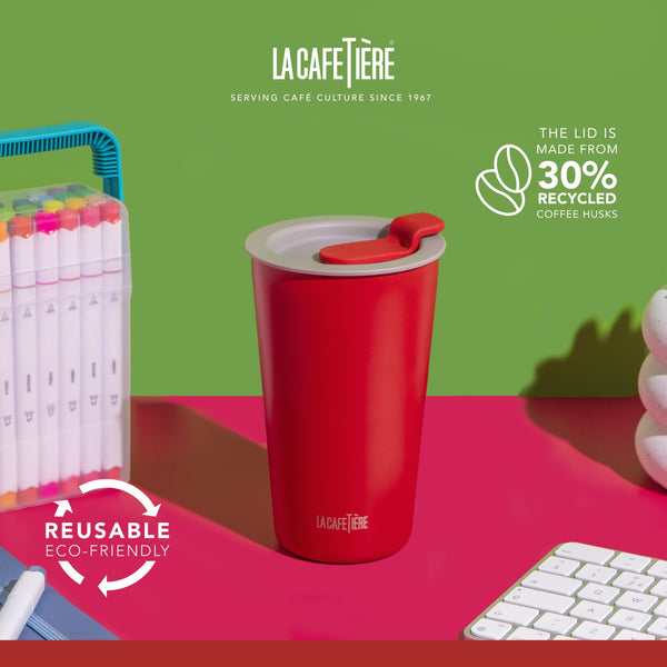 La Cafetière Pavia Travel Flask, 400ml, Red image 11