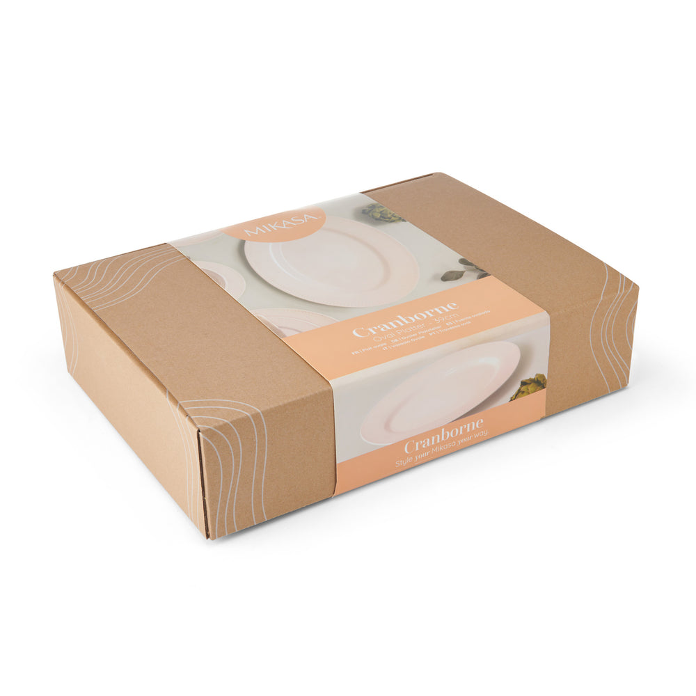 Mikasa Cranborne Stoneware Oval Serving Platter, 39cm, Cream