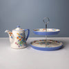 2pc Ceramic Tea Set with 4-Cup Teapot and 2-Tier Cake Stand - Viscri Meadow image 2