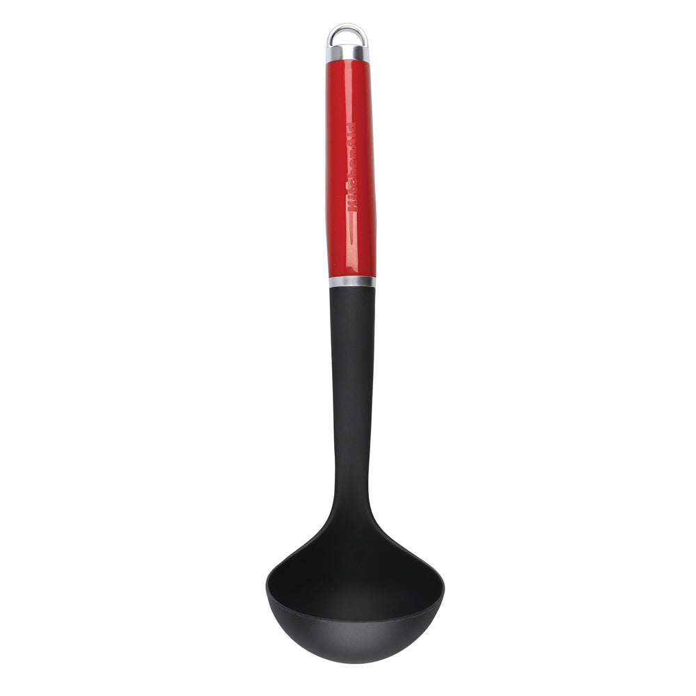 6pc Empire Red Silicone Utensil Set with Basting Spoon, Ladle, Slotted Turner, Wire Masher, Slotted Spoon & Tongs