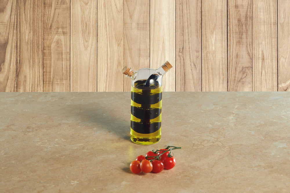 KitchenCraft World of Flavours Italian Glass Dual Oil & Vinegar Cruet Bottle