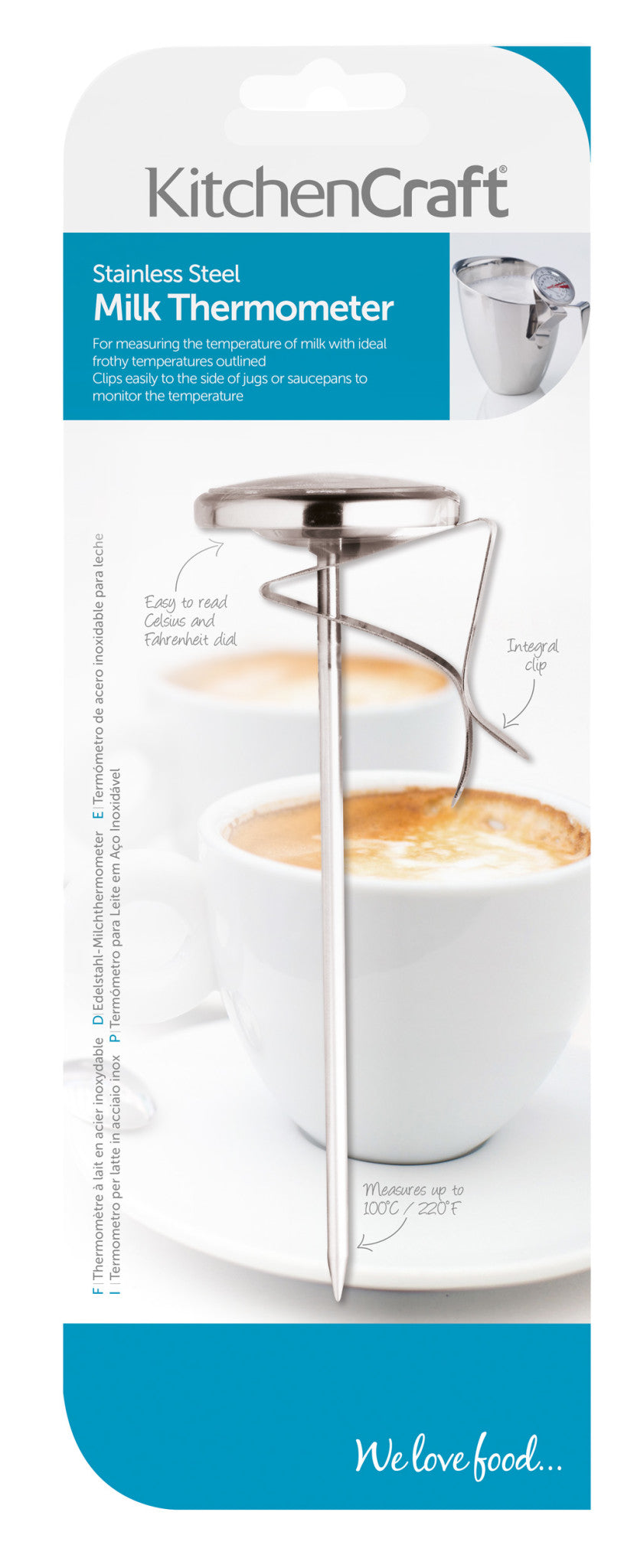 KitchenCraft Stainless Steel Milk Frothing Thermometer