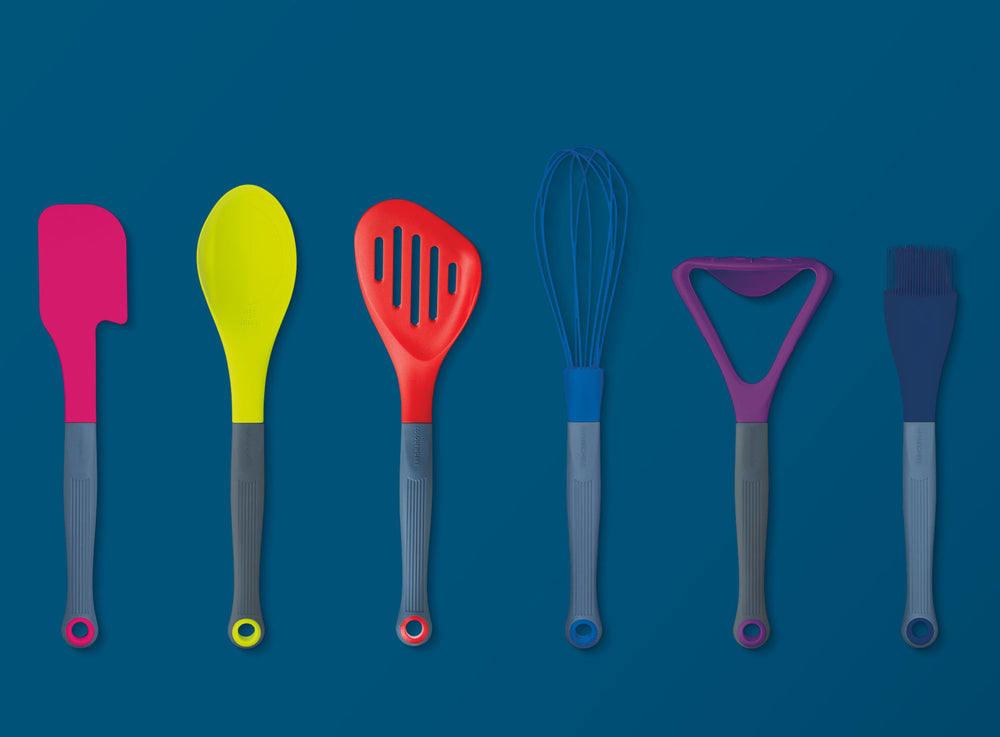 Colourworks Brights Red Long Handled Silicone-Headed Slotted Food Turner