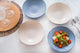 KitchenCraft Pasta Bowls Set of 4 in Gift Box, Lead-Free Glazed Stoneware, Blue / Cream, 22cm