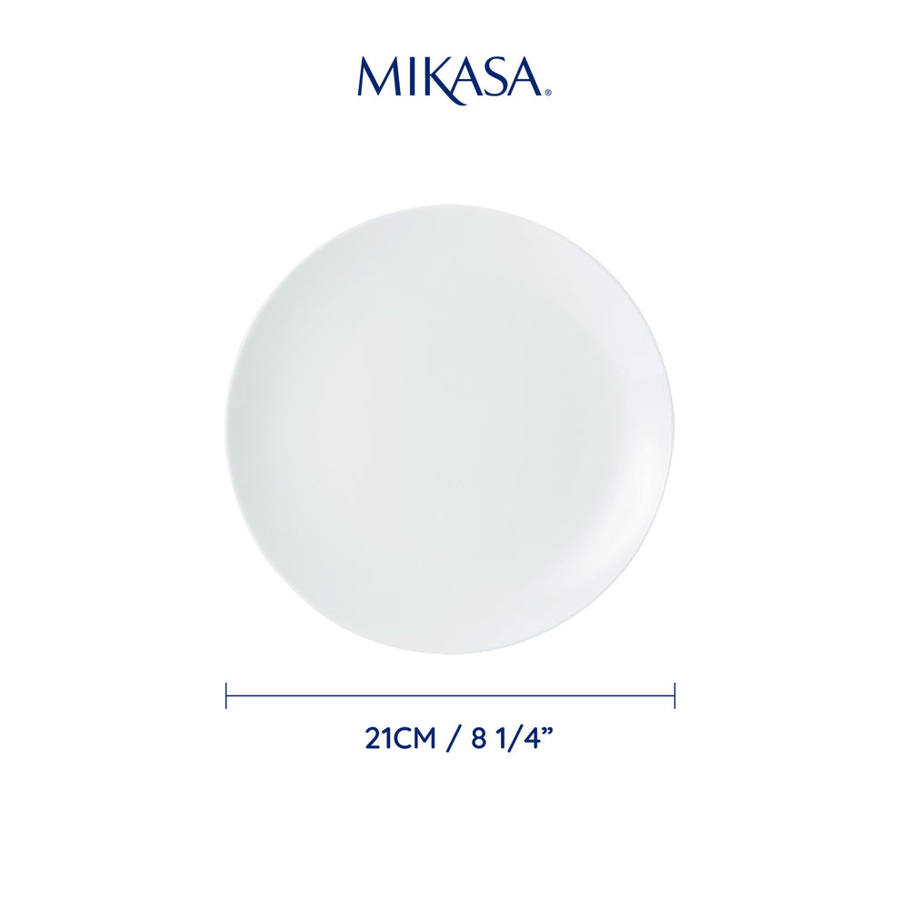 Mikasa Chalk Porcelain Side Plates, Set of 4, 21cm, White