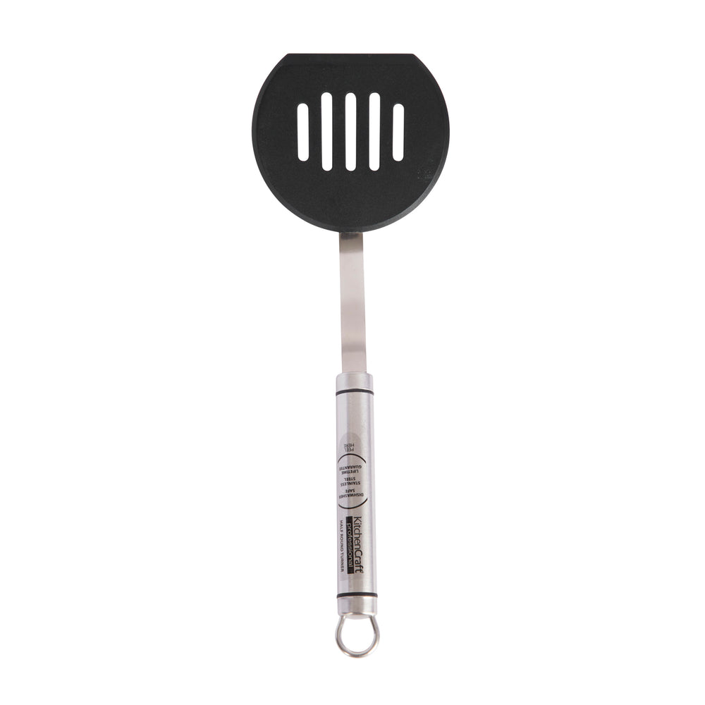 KitchenCraft Oval Handled Stainless Steel Non-Stick Half Round Turner