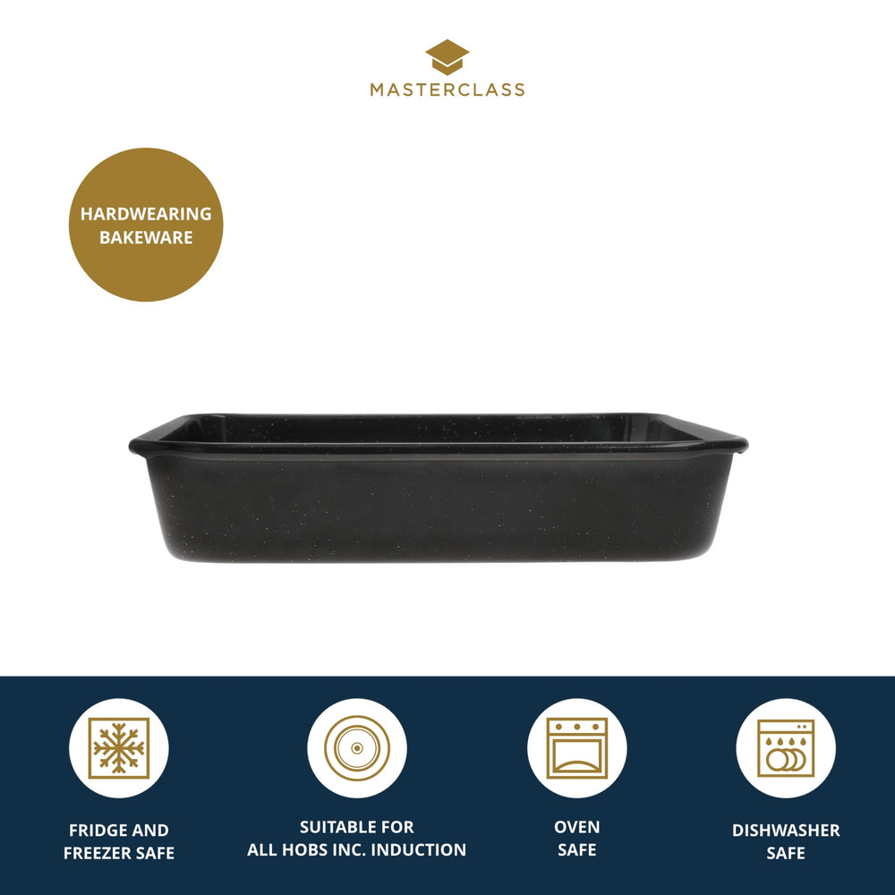 MasterClass Vitreous Enamel Square Pan, 23cm x 4cm