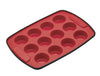4pc Red Silicone Bakeware Set with Square Bake Pan, Loaf Pan, 12-Hole Cake Pan and Double Oven Glove image 5