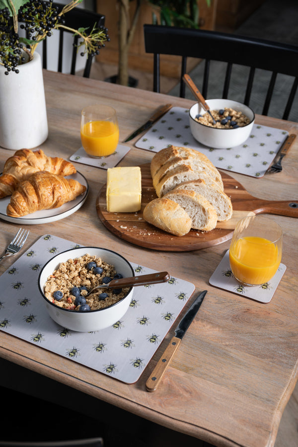 Creative Tops Printed Country Bee Rectangle Placemats Set Of 4, Grey, 30 x 22.5CM image 6