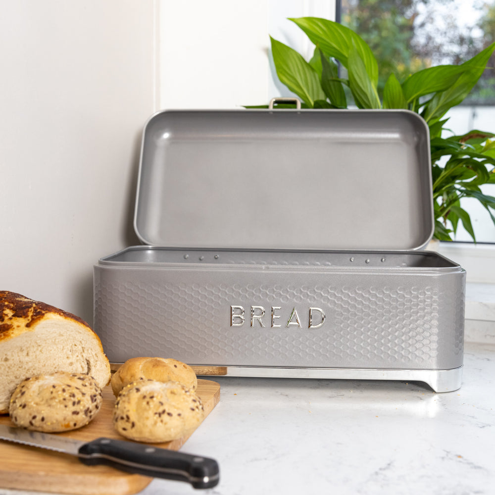 Lovello Textured Bread Bin - Shadow Grey