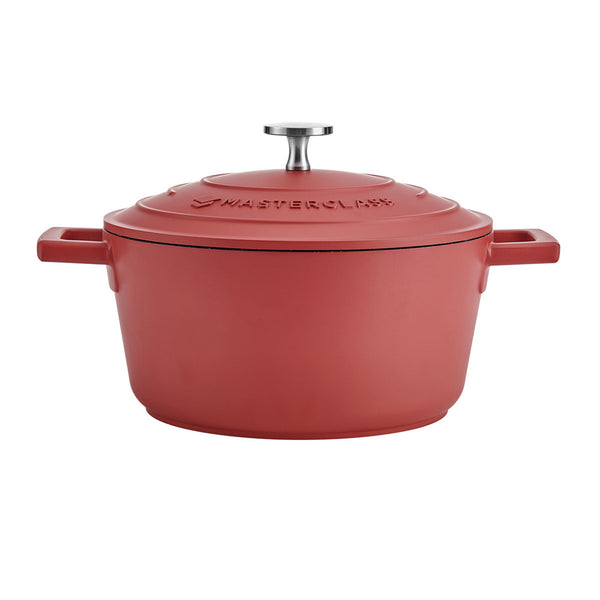 MasterClass Red Cast Aluminium Casserole Dish with Lid, 2.5L image 3
