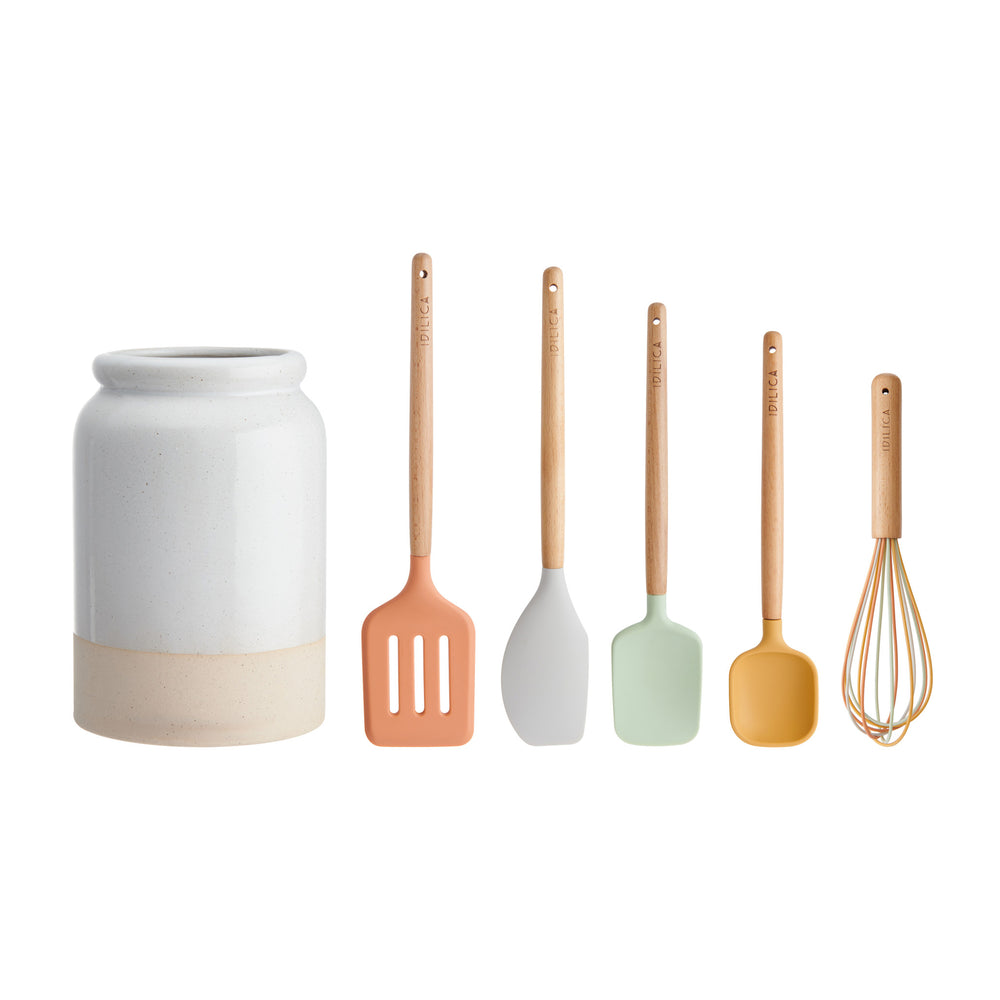 Idilica 2pc Silicone Kitchen Tools and Cream Holder Set image 1