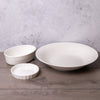 3pc Porcelain Dinnerware Set with Oval Pie Dish, 18cm, Flan Dish, 13cm and Serving Bowl, 31cm - White Basics image 2