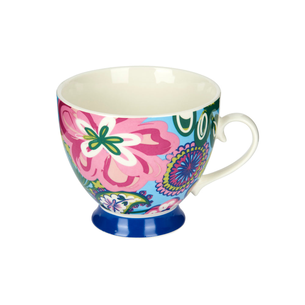 KitchenCraft China Bright Floral Footed Mug