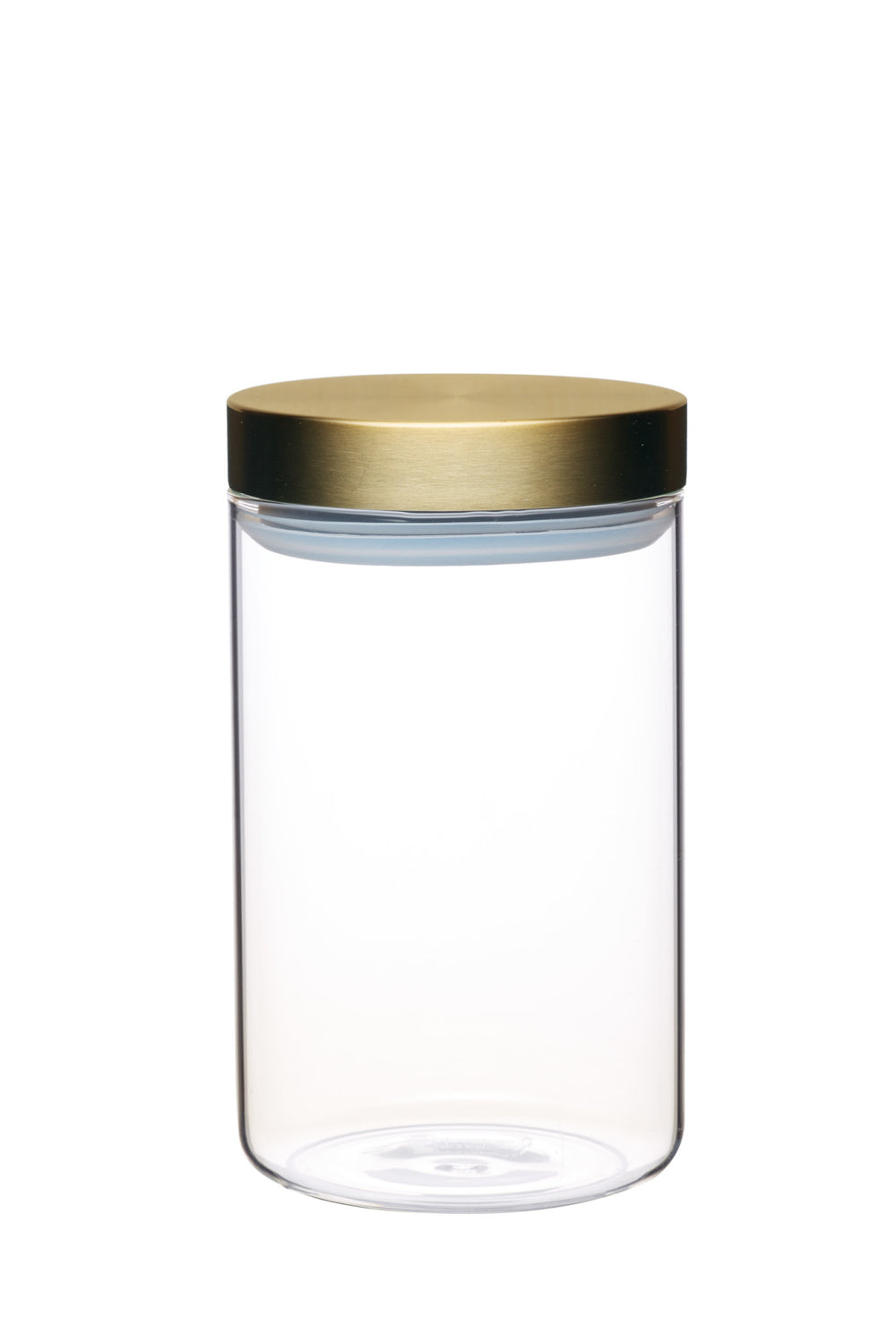 3pc Glass Storage Jar Set with Burnished Brass Lids, includes Small, Medium and Large Storage Jars