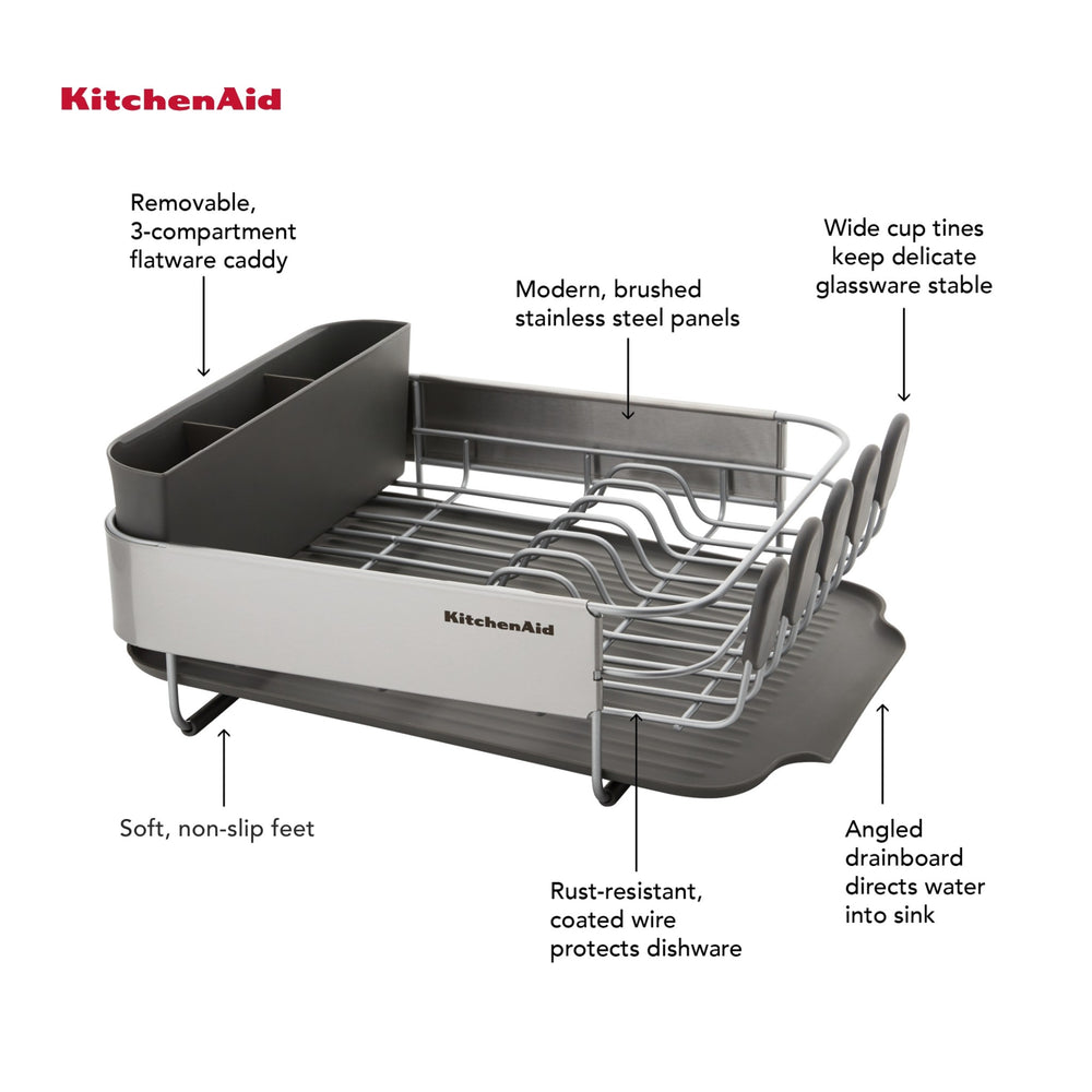 KitchenAid Compact Dish-Drying Rack - Charcoal Grey