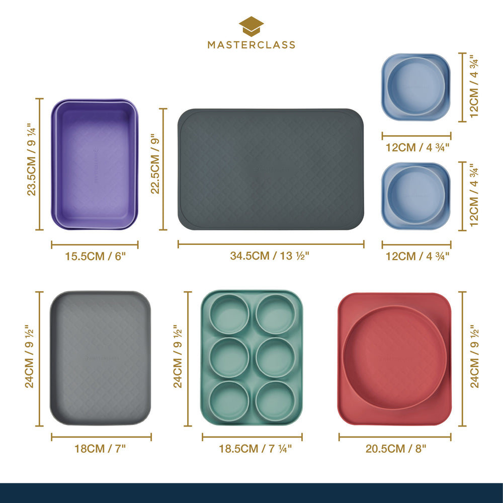 MasterClass Silicone Bakeware Set, 7 pc