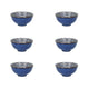 Set of 6 Mikasa Satori 11.5cm Porcelain Indigo Blue Miso Serve Bowls