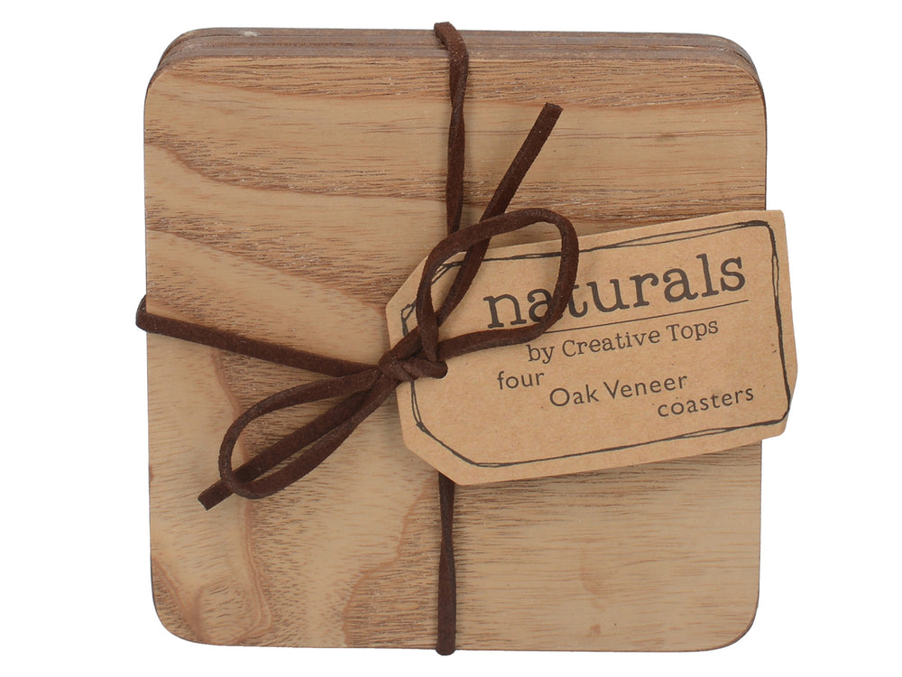 Creative Tops Oak Veneer Pack Of 4 Coasters