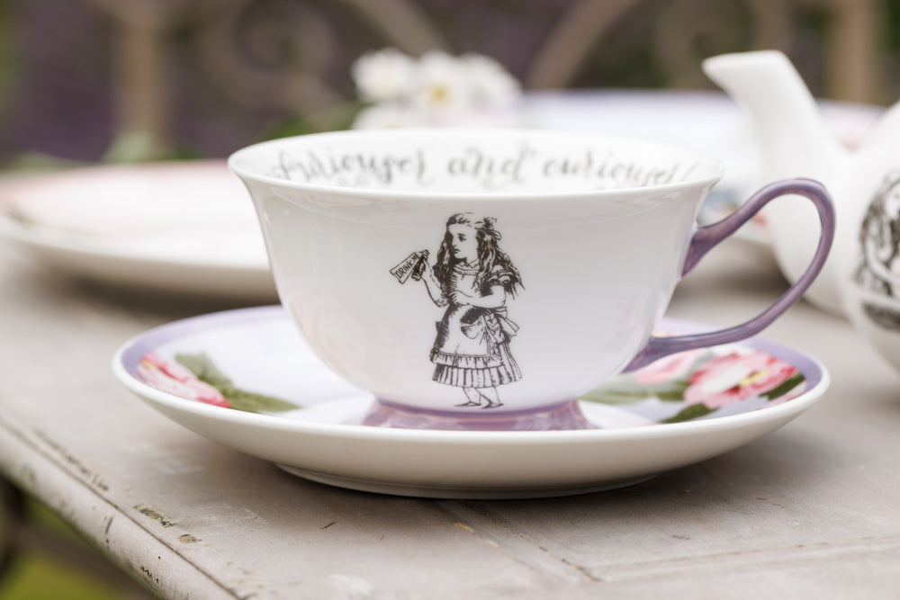 Mikasa and the V&A Alice In Wonderland Bone China Tea Cup and Saucer, 140ml