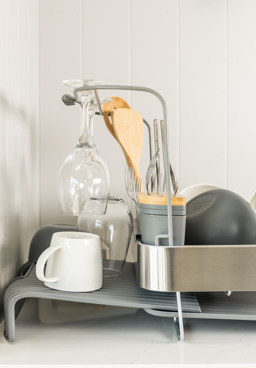 KitchenAid Expandable Dish-Drying Rack with Glassware Attachment