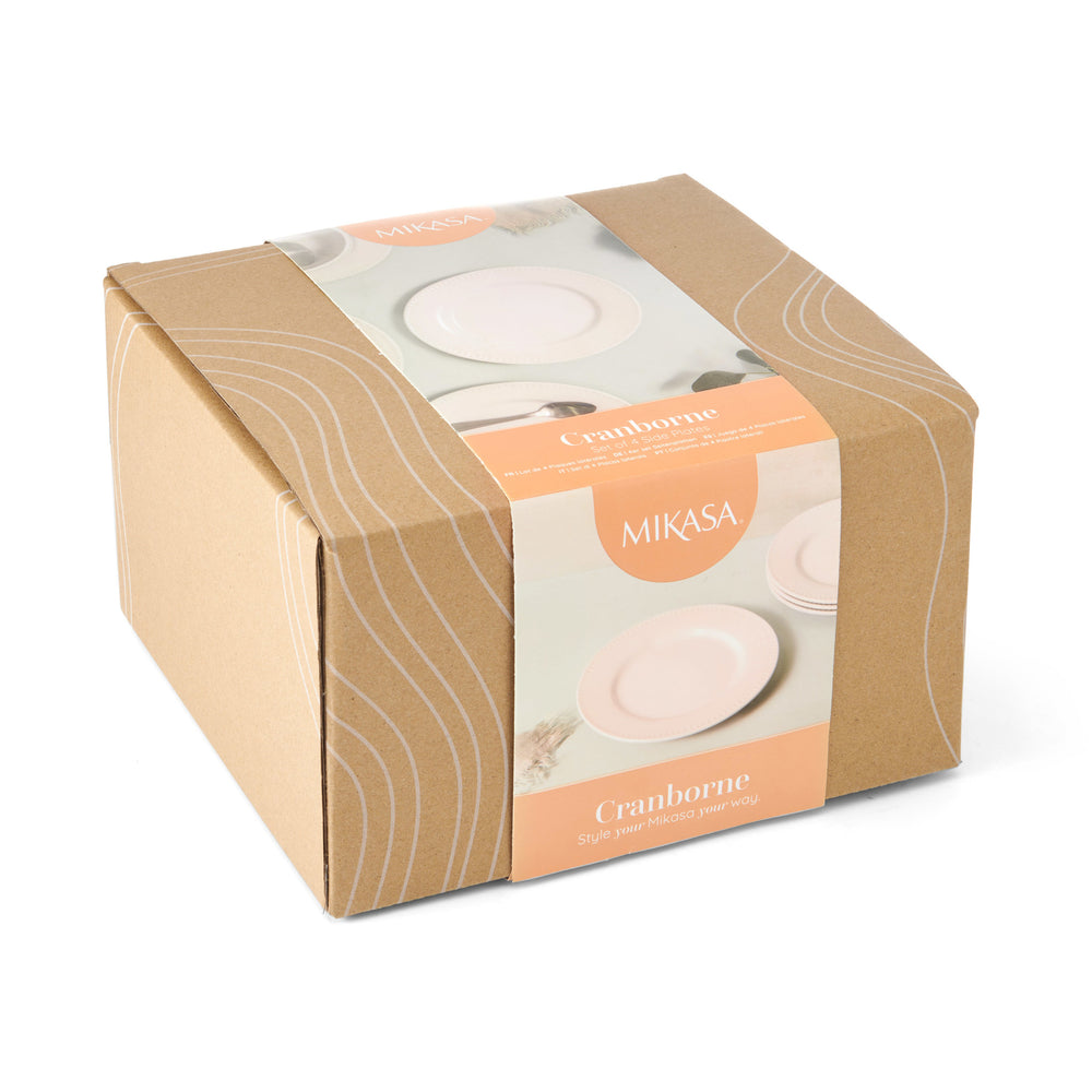 Mikasa Cranborne Stoneware Side Plates, Set of 4, 21cm, Cream