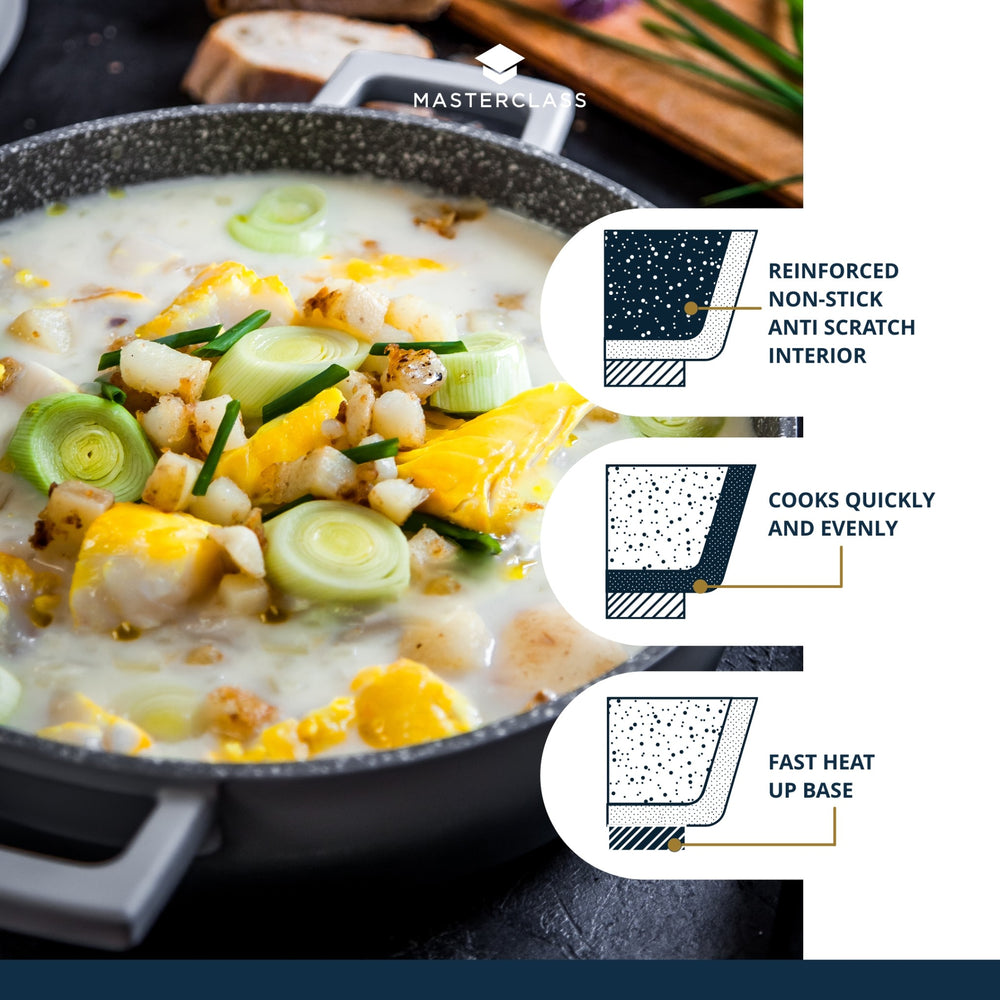 MasterClass Shallow 4 Litre Casserole Dish with Lid - Ombre Grey