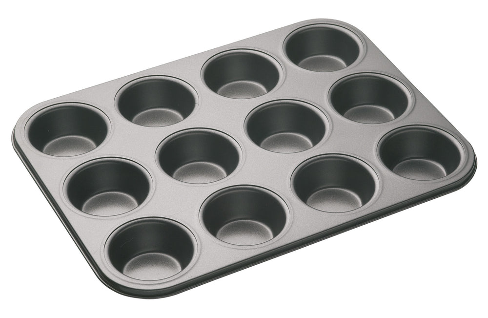 MasterClass Set of Non-Stick Large Roasting Pan, 39x28x7cm, Baking Tray 39x27x2cm, Twelve Hole Deep Baking Pan 35x27cm