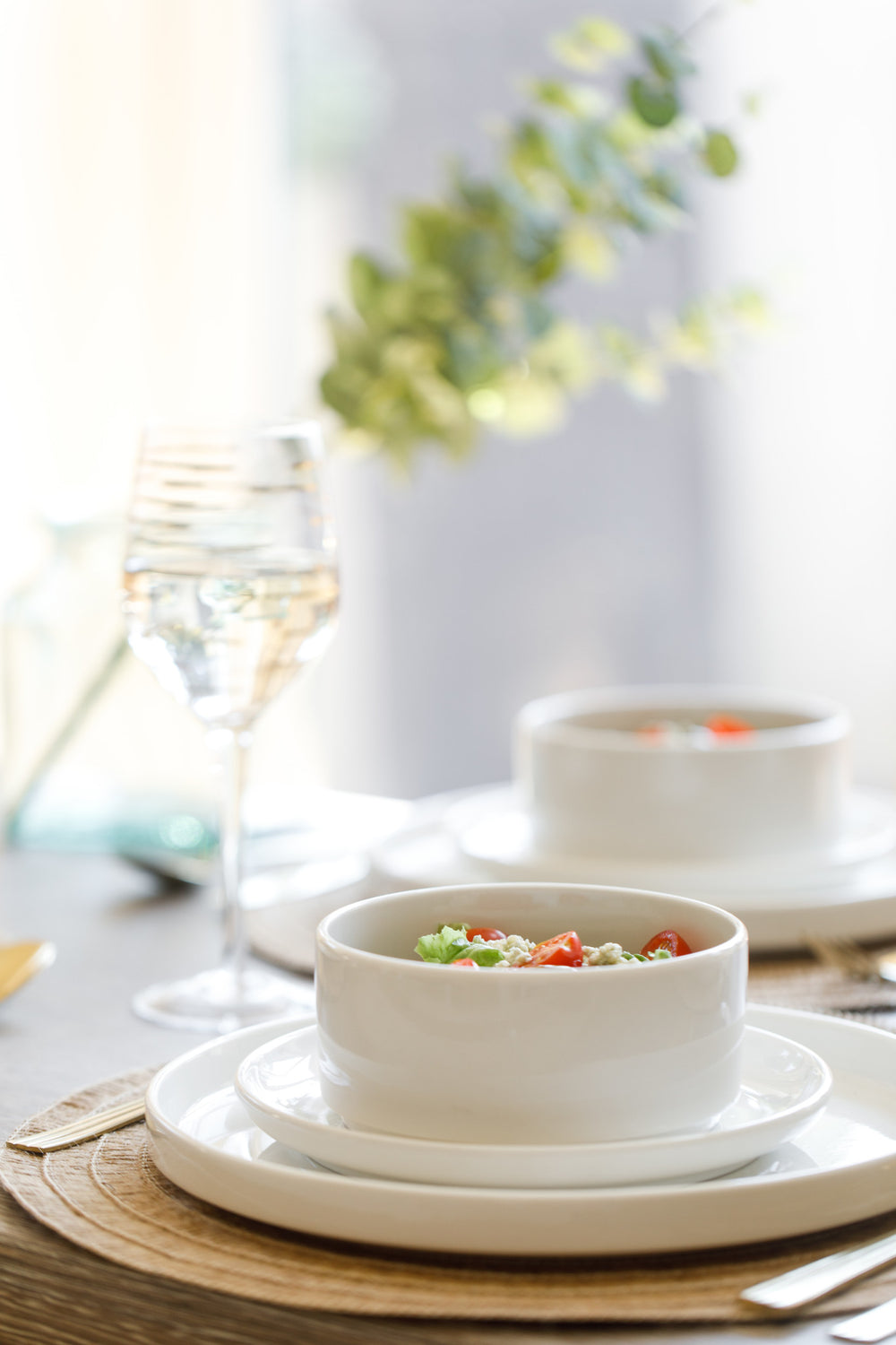 Mikasa Camberlie Porcelain 12-Piece White Dinner Set