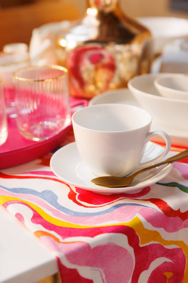 Mikasa Chalk Porcelain Teacup and Saucer Set, Set of 2, 220ml, White image 5