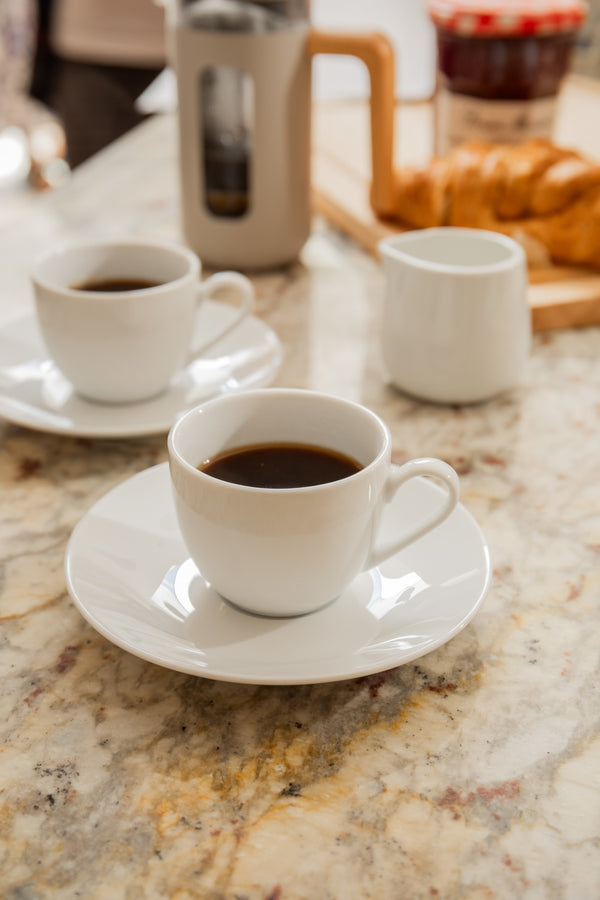 Mikasa Chalk Set of 2 Porcelain Espresso Cups and Saucers, 90ml, White image 7