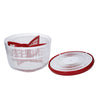 Farberware Fresh Divided Salad Spinner / Salad Bowl with Lid, Plastic, 24.5 cm (9.5") - Red