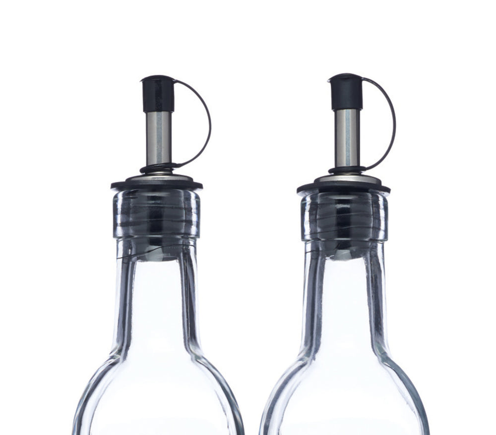KitchenCraft World of Flavours Italian Set of 2 Glass Oil and Vinegar Bottles