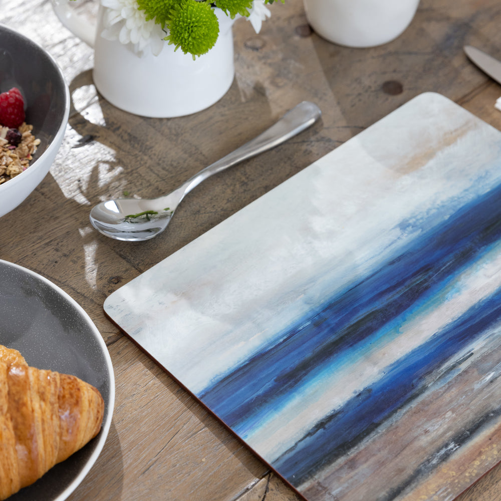 Creative Tops Blue Abstract Pack Of 4 Large Premium Placemats