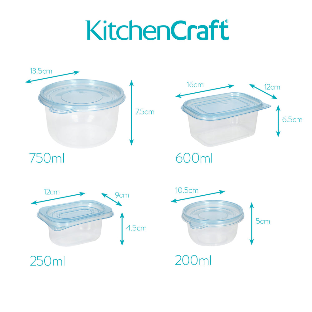 KitchenCraft BPA-Free Plastic Meal Prep Container Set, 50 Pieces
