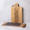 Artesà Presentation Set with Mango Wood Paddle Serving Board and Acacia Wood with Slate Serving Board image 2