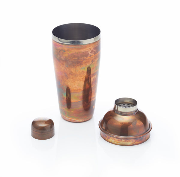 BarCraft Stainless Steel Iridescent Copper-Finish Cocktail Shaker with Built In Strainer image 3